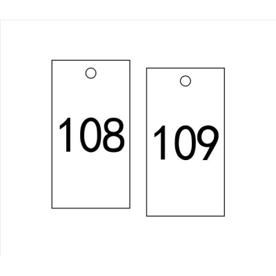 安赛瑞 SAFEWARE 14887 塑料号码吊牌 长方形,25.4×76.2mm,白底黑字,号码从101到200,100个/包