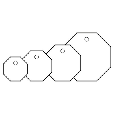 安赛瑞 SAFEWARE 14829 空白塑料吊牌 八边形,Φ25.4mm,白色,100个/包
