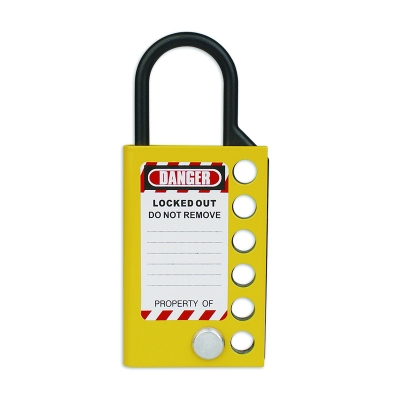 安赛瑞 SAFEWARE 37033 铝合金联排锁钩 铝合金材质,自带警示标签,黄色,116×50mm