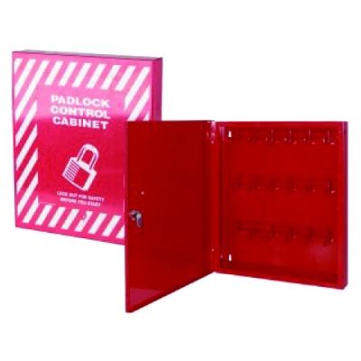 安赛瑞SAFEWARE 14735 锁具管理箱（套装）红色粉末喷涂钢板,箱门可上锁,包含18把长梁钢制安全挂锁,18个耐用聚酯吊牌,400×465×55mm