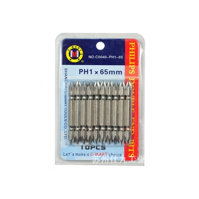 西玛C-MART C0040-PH1-65 十件套双头十字批头 S2合金钢制造 Ph1 6.35×65mm