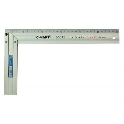 西玛C-MART D0015-250铝合金角尺 双面公英制刻度 250mm