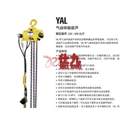 气动葫芦+气动小车 YAL1/4-10**65P1（配气动小车）标准提升高度(m) : 3 yale
