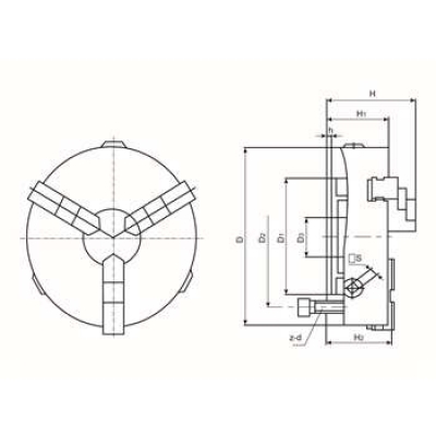 直止口三爪自定心卡盘 K1180 环球