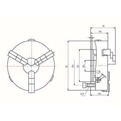 直止口三爪自定心卡盘 K11100 环球