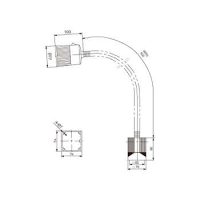 防水型LED软管机床工作灯(方形底座) JC67DL-1 银星