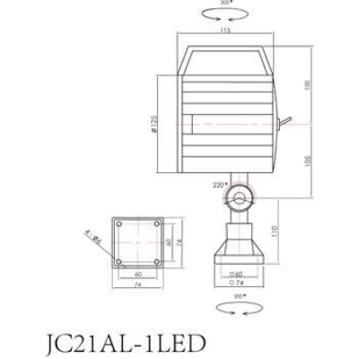 LED无臂机床工作灯(防水型) JC39AL-1 ACDC24V 银星