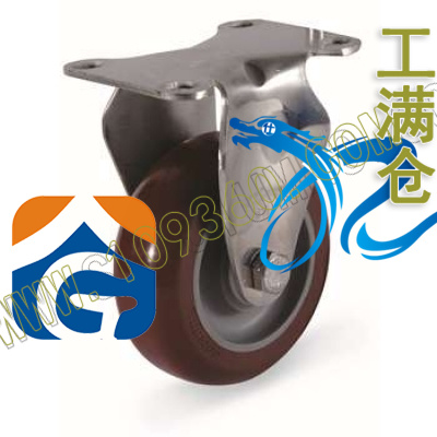 平板式轻型聚氨酯脚轮不锈钢支架 2-3456-944BRK2 科顺colson