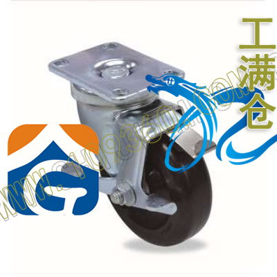 平板式中型尼龙脚轮不锈钢支架 2-5456-254 科顺colson