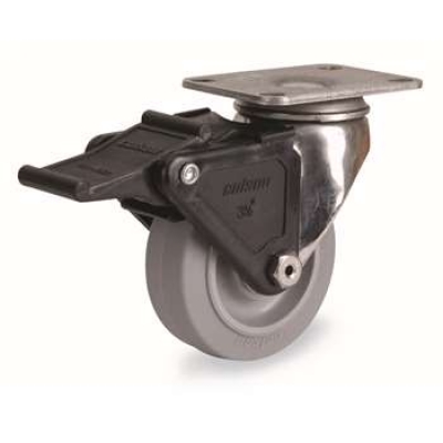 平板式中型**人造胶脚轮不锈钢支架 2-3456-444BRK2 科顺colson