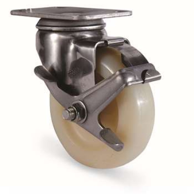 平板式中型尼龙脚轮不锈钢支架 2-5456-254 科顺colson