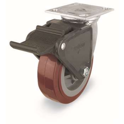 平板式中型聚氨酯脚轮不锈钢支架 4-6408-924 科顺colson