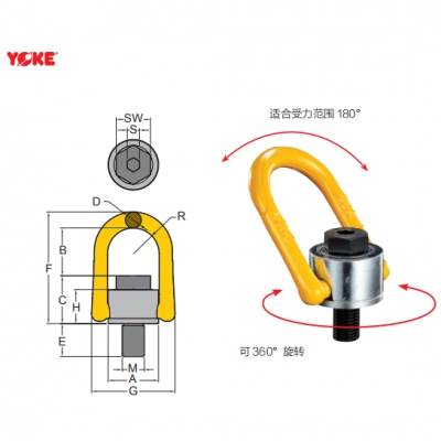安全起重旋转吊环 UNC 螺纹 (8-232) 振锋yoke