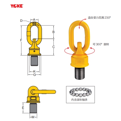 安全万向旋转吊环 公制螺纹 (8-271)  振锋yoke
