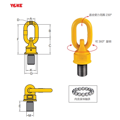 安全万向旋转吊环 UNC 螺纹 (8-272)  振锋yoke