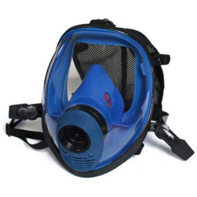 蓝色硅胶球状全景速戴型全面罩(接滤罐) 羿科-aegle 60414102 EW8200