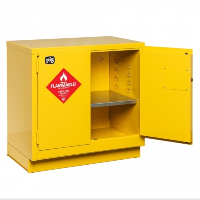  PIG台下式易燃性液体安全存储柜-黄色22加仑 双门手动式91×56×89cm  纽匹格 Newpig  CAB732-YW