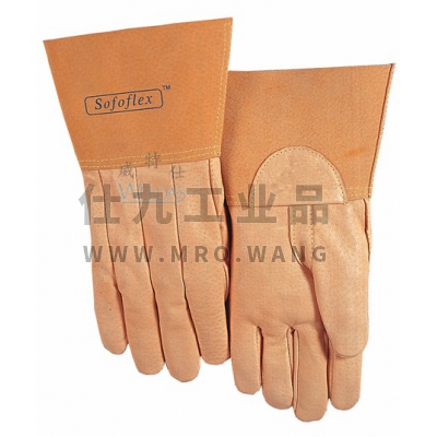 手感宝氩弧焊TIG手套 杏色猪青皮中袖筒款 WELDAS/威特仕 10-2008