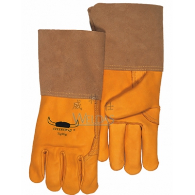 手感宝氩弧焊TIG手套 蛮牛王金黄色牛青皮中袖筒款 威特仕10-2777