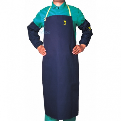 雄蜂王海**蓝护胸围裙107cm长 防火阻燃布焊服 威特仕 33-8042