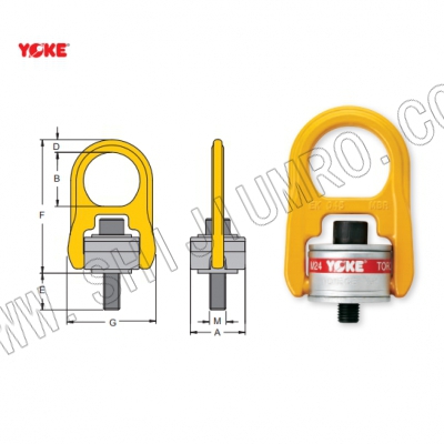 安全旋转吊环螺丝 带合金钢垫圈 公制螺纹 (8-203-110) 振锋yoke