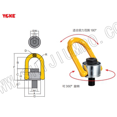 安全起重旋转吊环 公制螺纹 (8-231-078) 振锋yoke