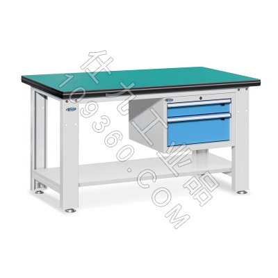 位邦重型工作台配底搁板、双抽屉吊柜 工厂车间装配钳工操作台 防静电工作桌1800*750*800