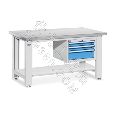 位邦重型工作台配底搁板、三抽屉吊柜 电子工厂车间多功能不锈钢桌面工作桌1800*750*800