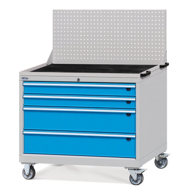 车间重型工具车 位邦W1023系列四抽屉工具柜单轨承重85kg