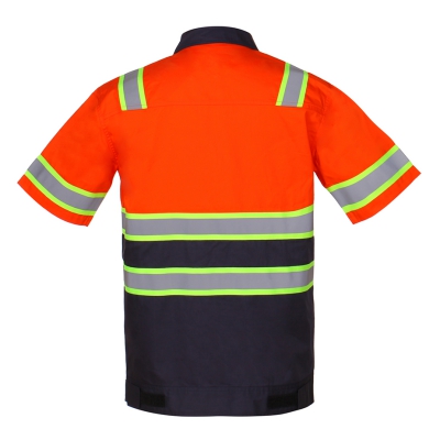 锦禾高可视作业服反光安全警示工作服夏短袖茄克AJC1701+AKA1701