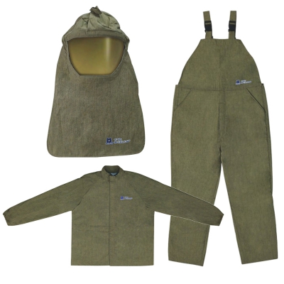 蓝鹰AR1+AR2+AR3防电弧服套装4级电工作业服40cal防电弧头罩外套吊带裤