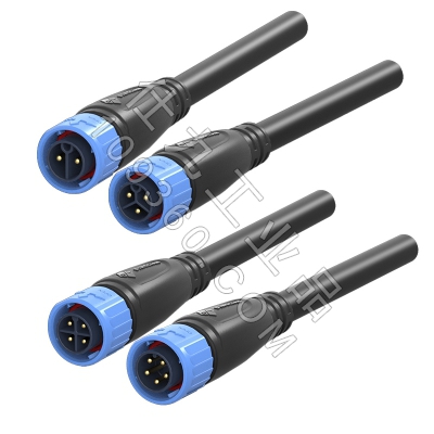 鼎联DL-A20自锁连接器公插头带线端 防水IP67 0.75~2.5/0.75~1.5平方