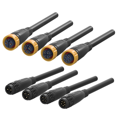 鼎联DL-M20电缆线螺纹连接器 预制线款母插头+公对接头 防水IP68