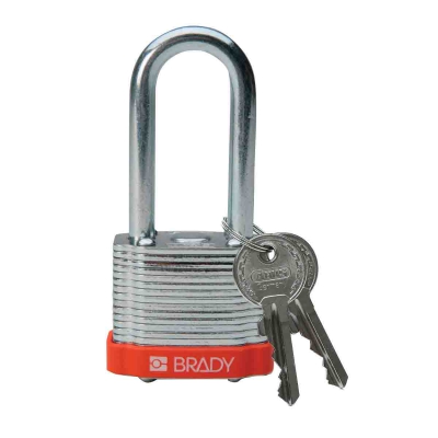 贝迪（brady）钢制挂锁上锁挂牌锁具 5cm钢锁梁 锁芯互异 1把/包