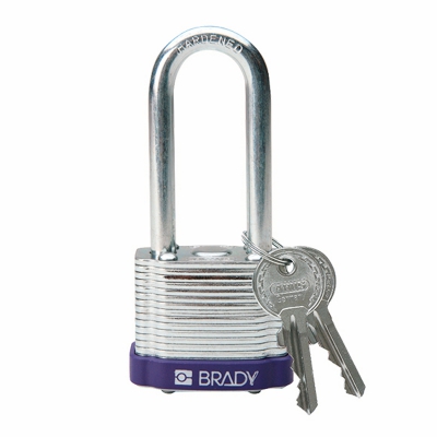 贝迪（brady）钢制挂锁上锁挂牌锁具 5cm钢锁梁 锁芯互异 1把/包