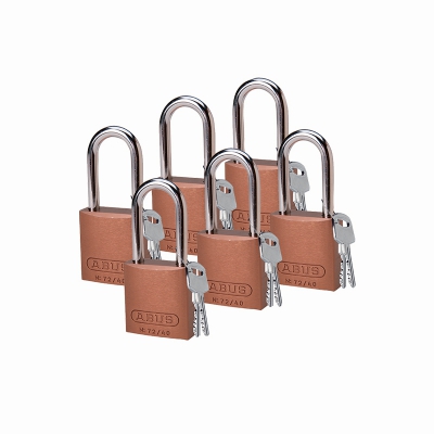 贝迪（brady）铝制挂锁上锁挂牌锁具 3.8cm锁梁 镀铬锁芯 6把/包
