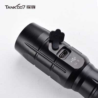 探客tank007户外骑行强光远射手电筒UC17 五档爆闪800流明USB直充