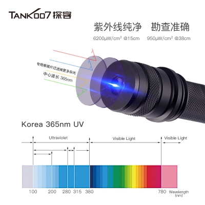 探客tank007便携八波段光源刑侦勘察痕迹检测匀光手电筒CI02 V2.0