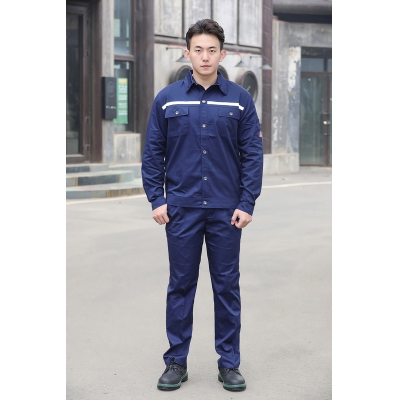 佰益防静电服带反光条CVC面料耐磨透气工作服安全防护服夏装6005