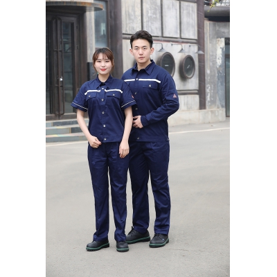 佰益防静电服带反光条CVC面料耐磨透气工作服安全防护服夏装6005