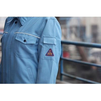 佰益防酸碱防静电服化工安全防护服劳保工装耐腐蚀春秋工作服6017