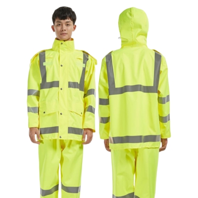 白云青鸟RF716保安防雨服套装反光防汛救援雨衣瑞峰工作服