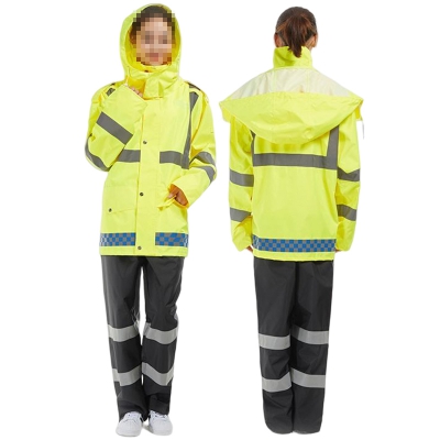 白云青鸟RF732A带反光条防雨服雨衣雨裤套装工作服