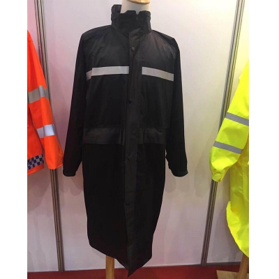 白云青鸟RF365带反光条环卫风衣防雨服连体雨衣中长款工作服