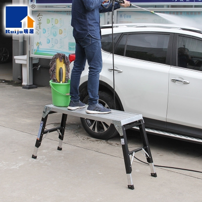 瑞居铝合金工作平台梯可折叠工程架子YQXC-600C高度可调节洗车装修