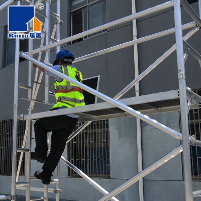 瑞居双宽内梯框架移动铝合金脚手架RJ-ALUM-DWI系列可伸缩支撑脚