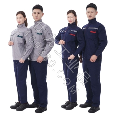 蓝装AUGER长袖春秋防静电工作服套装FHJD102抗静电B级160-190