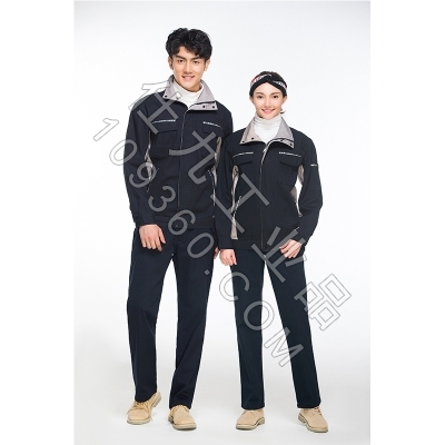 蓝装AUGER长袖春秋工作服套装LZGZ101工装劳保服深蓝+中灰155-190