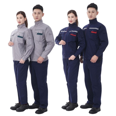 蓝装AUGER长袖春秋防静电工作服套装FHJD102抗静电B级160-190