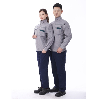 蓝装AUGER长袖春秋防静电工作服套装FHJD102抗静电B级160-190